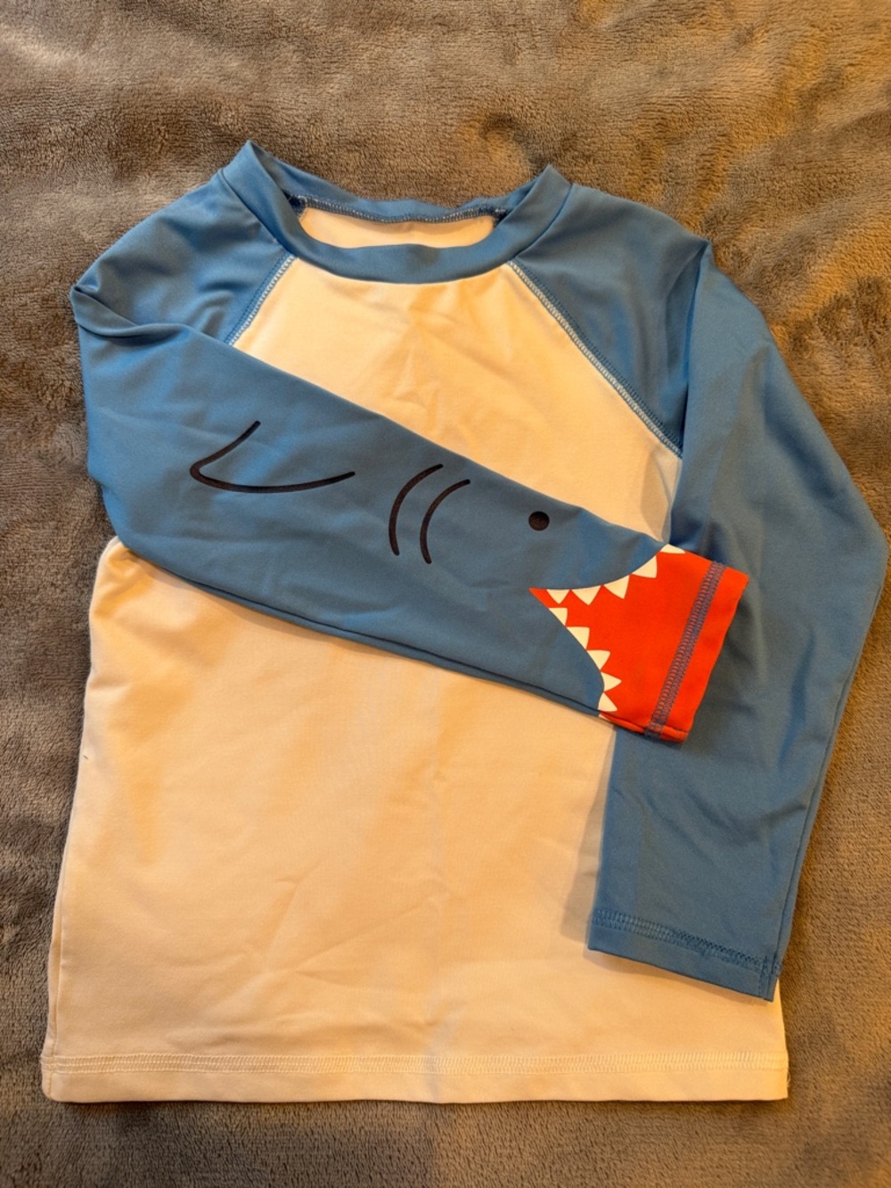 Cat & Jack Blue, White & Red Shark Sleeve Rashguard